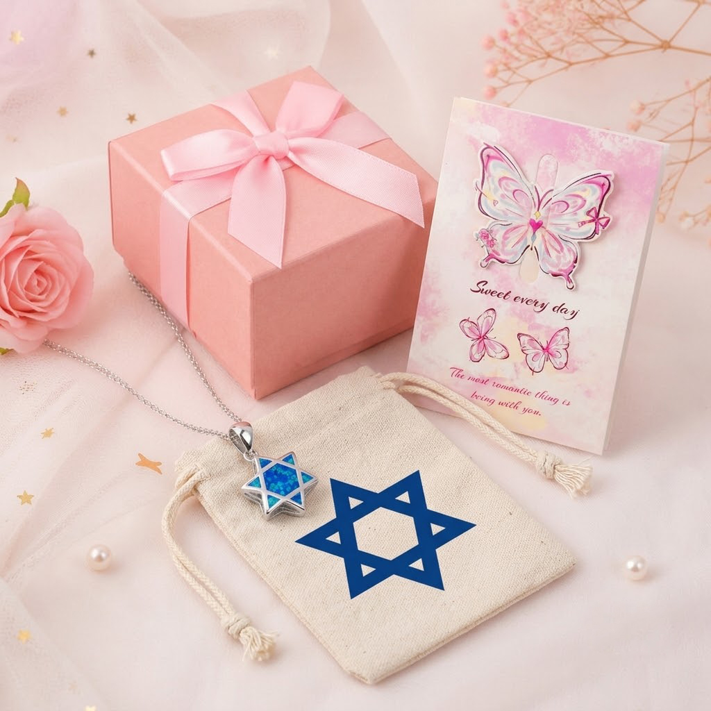 Jewelry & Watches Spółka Z Ograniczoną Odpowiedzialnością Sp Z Oo - قلادة نجمة داود من حجر الأوبال