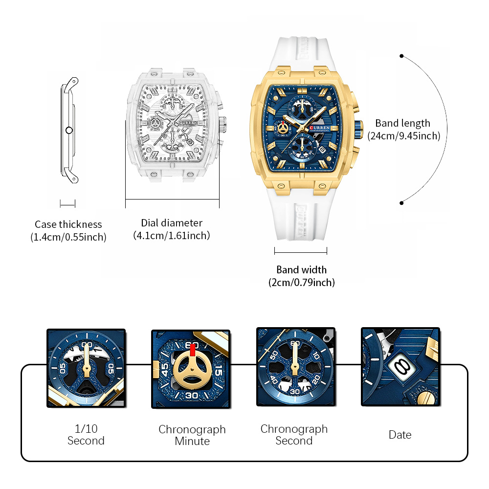 ساعة CURREN الفاخرة للرجال، سا - مراجعة Jewelry Style Watches وسعره
