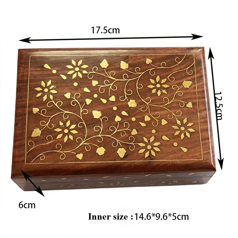 صندوق خشبي صلب مرصع بالنحاس مص - مراجعة Indian Jewelry Watches وسعره